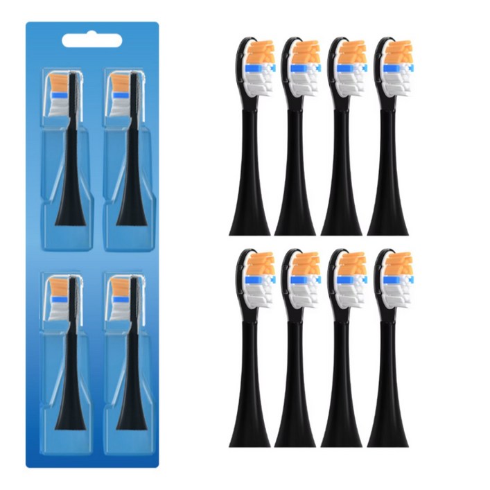 호환 큐클래스 전동칫솔 호환 리필모 HX3HX6HX9 전동칫솔용 프리미엄 올인원 A3 호환모, 2세트, 블랙, HX9092