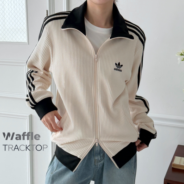 정품 ADIDAS 아디다스 오리지널 와플 트랙탑 JJDB09 남성 여성 공용 바람막이 져지 데일리 자켓 점퍼 HIGHMAX 증정품