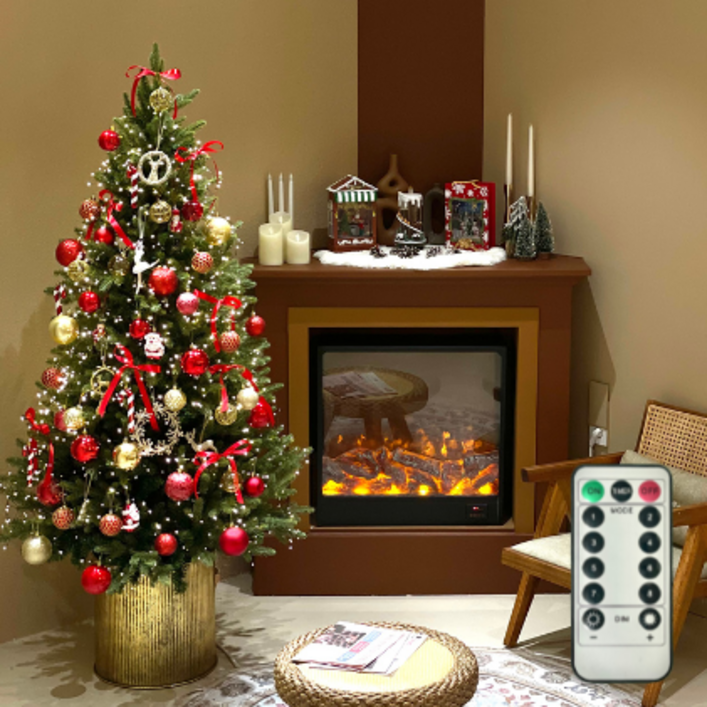 원더몰 크리스마스 럭셔리 트리 LED전구 풀세트 180cm(1.8m) 수납가방+LED조명 리모컨 포함, 180cm 레드 풀세트