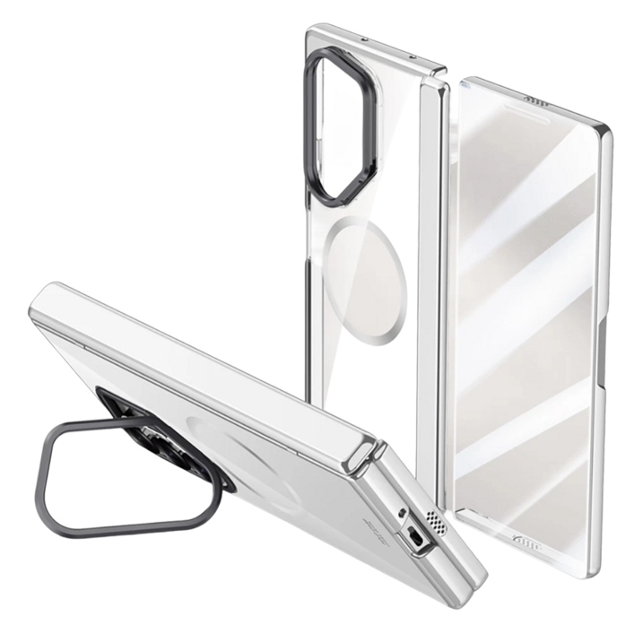 Elvo 갤럭시 Z폴드 7 6 투명 케이스 맥세이프 강화자력 히든 거치대 액정 힌지 보호