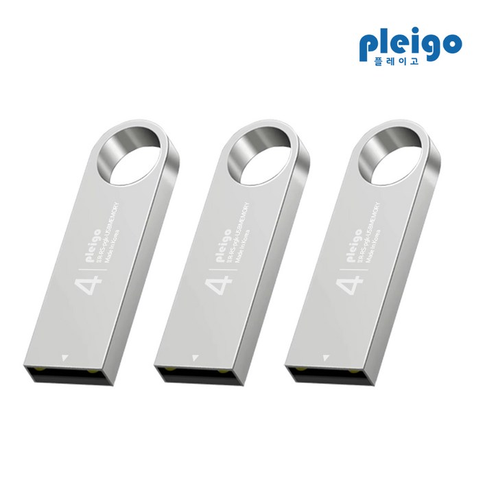 플레이고 P52 메탈 USB메모리 4GB~128GB [레이저 각인 무료], 3개, 4GB