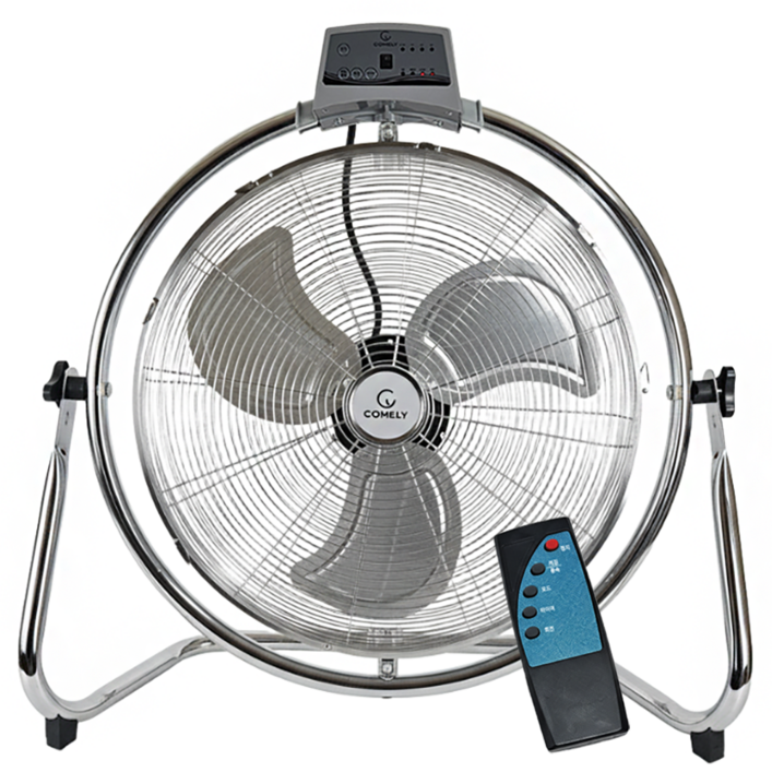 코멜리 대형 공업용 리모컨 회전형 메탈 선풍기 바닥형 박스팬 51cm 타이머 산업용 업소용, 크롬 메탈, 리모컨/회전형