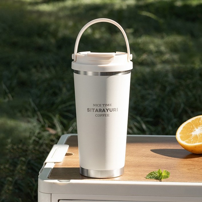 호밍사이 보온병 더블 빨대 텀블러 휴대용 커피컵 더블 보온병 보냉병 컬링 캠핑 청량음료컵 빨대컵