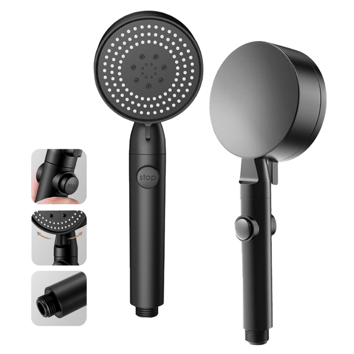 꿀템창고 5단 파워부스터 온오프 고수압 상승조절 샤워기 헤드 교체용 욕실 화장실 사용