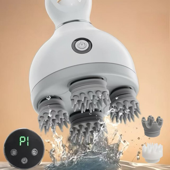 하루마켓 무선 전동 두피 마사지기 자동 헤어 케어 머리 안마기 휴대용 충전식