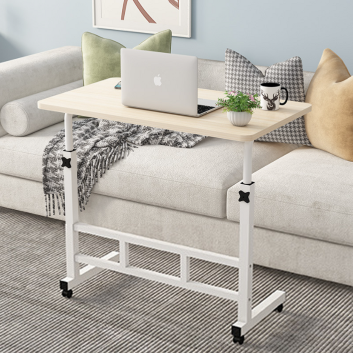 오브민 높이조절 사이드 쇼파 침대 이동식 노트북 테이블, 우드 - 쇼핑앤샵