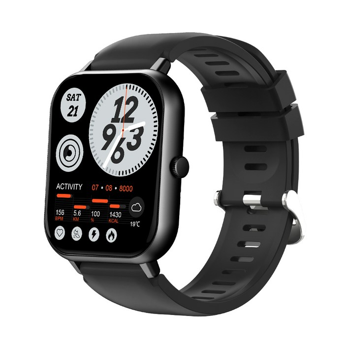 PEJE 운동 걸음 수 건강 관리 블루투스 통화 스마트워치 한국판, 검정색, 4.6cm, GPS  블루투스