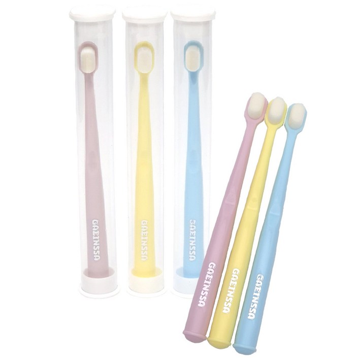 개인싸 강아지 고양이 작은 미세모 칫솔 6개세트, 1세트, 핑크2옐로2블루2