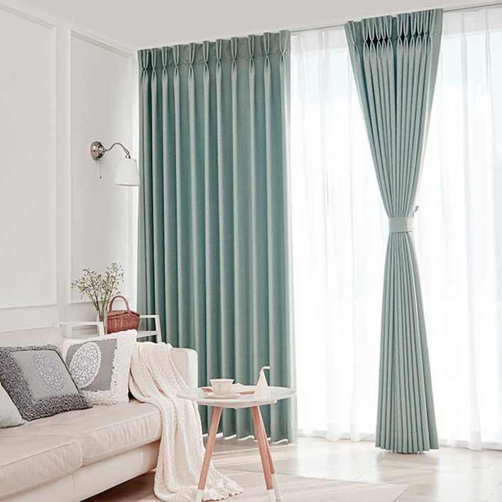 맞춤제작 나비주름 린넨 암막커튼 긴길이 50250cm까지 형상기억가공 항균 거실 긴창