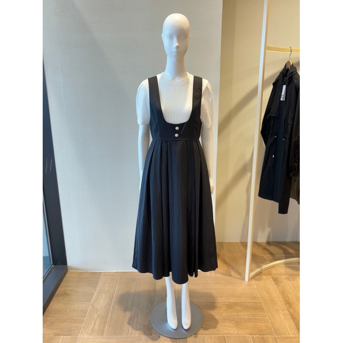 매장정품 PLASTIC ISLAND 플라스틱 아일랜드 장식단추 뷔스티에 플레어 원피스 PP4WO064 792030