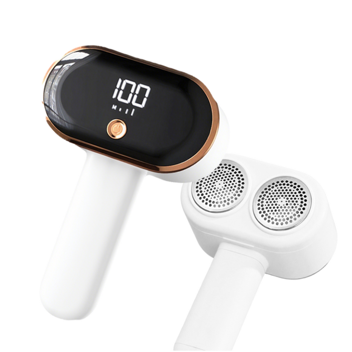 HU LULU 듀얼 무선 휴대용 12중날 보풀제거기 세탁소용 업소용, 화이트
