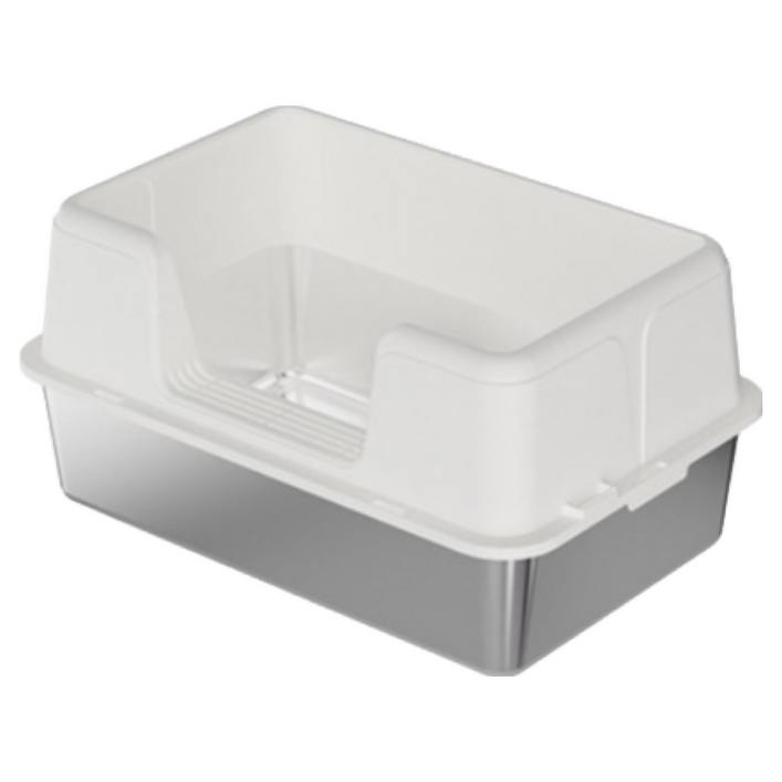 고양이 대형 스텐 화장실 위생적인 스테인리스 특대형 고양이화장실 사막화방지 튼튼한 스테인레스 재질, 1개, 화이트