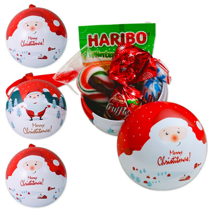 크리스마스 간식 트리 오너먼트 구디백 세트, 4개, 눈사람산타