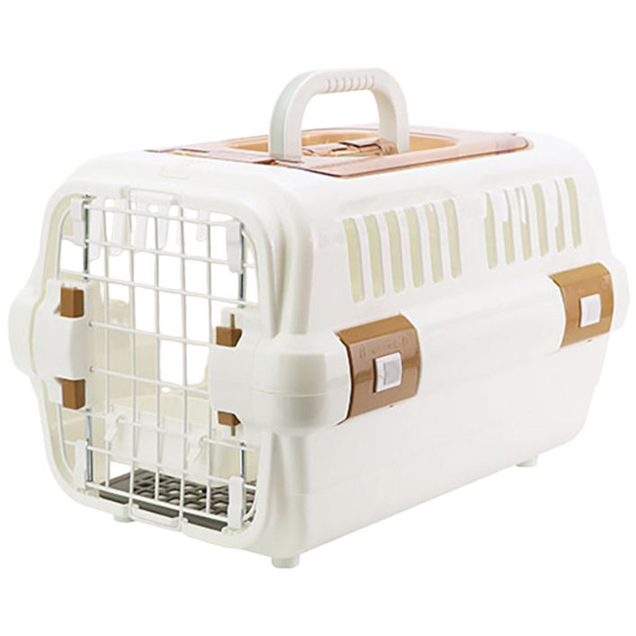 이지핏 이동식 반려동물 듀얼도어 하드 켄넬 이동장, 1개, 화이트