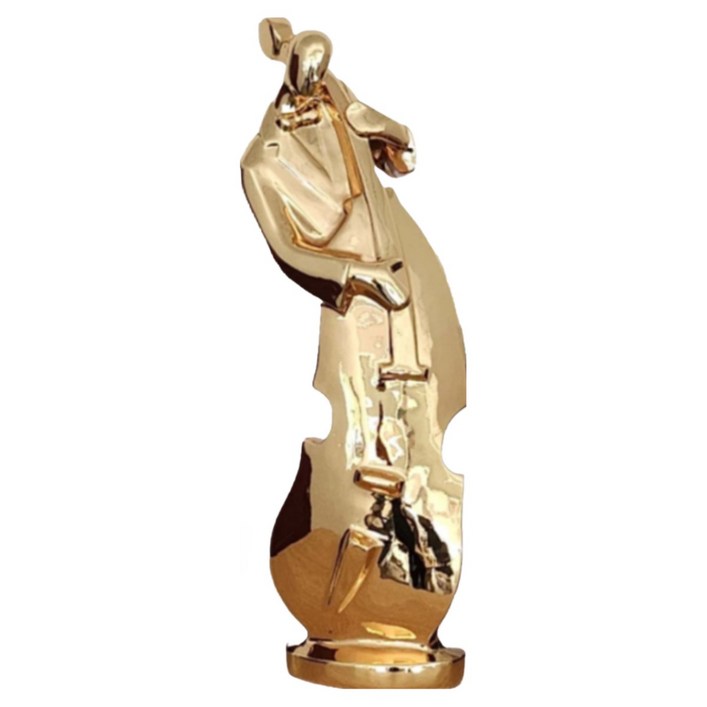 대형 50cm 실버골드 악기 연주자 장식품 택일 거실 카페 집들이 개업 선물 인테리어 소품, 골드 첼로