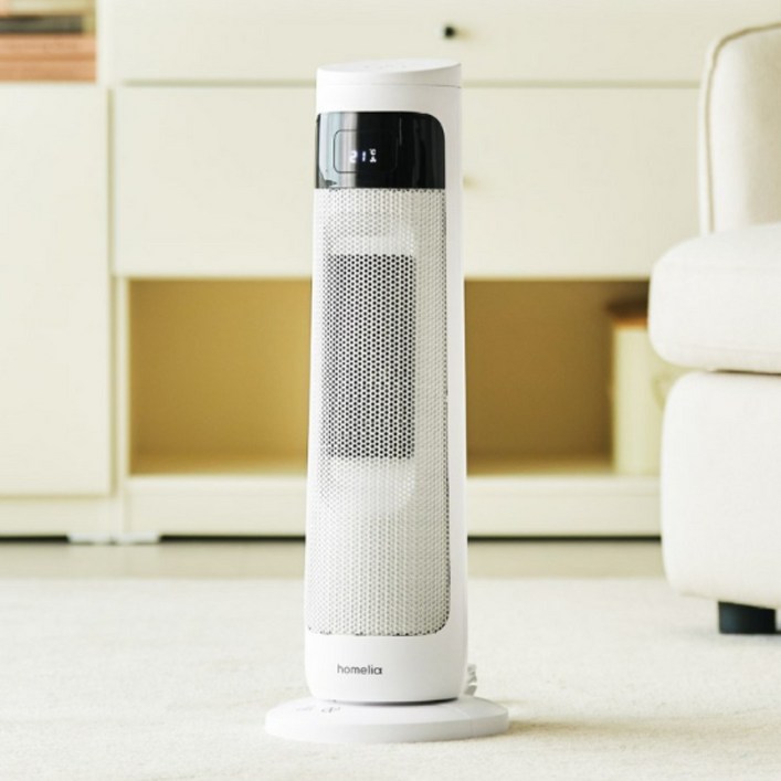 [신제품] 홈리아 PTC 온풍기 3초 발열 프리미엄 히터 리모컨 급속히팅, 단일상품, 화이트