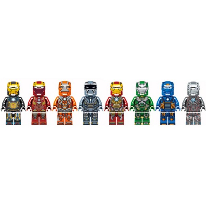 아이언맨 호환블록 브릭미니피규어 8종 세트 시리즈 풀컬렉션 마블 슈퍼히어로 베스트, 1개