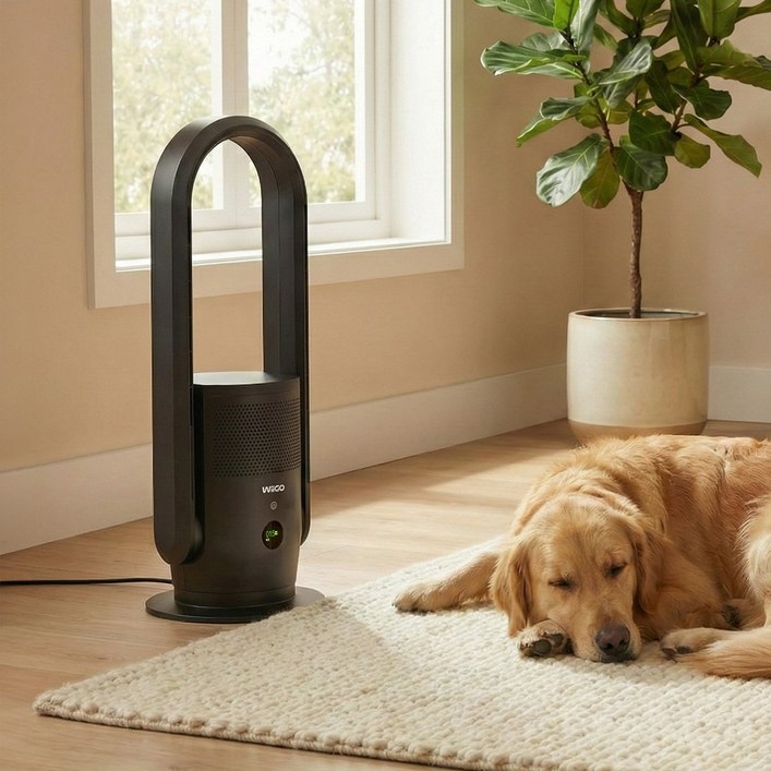 위고 UV살균 팬타워 공기청정기 히터 겸용 WG-FHA 무소음 온풍기 가정용 난로 원룸 식당 온열기 거실용, 단일상품