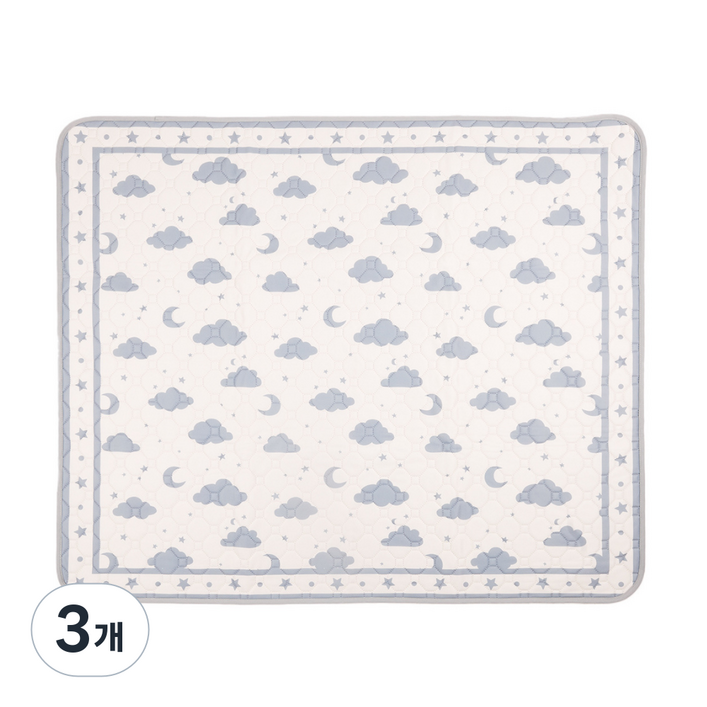 PLUPUP 자연감성 달 별 구름 로얄블루 재사용 강아지 배변패드 흡수력UP 미끄럼방지 2장세트, 3개, 2개입