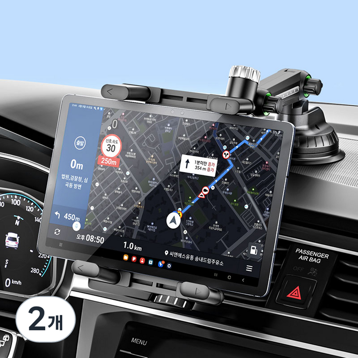 CABULE 갤럭시탭 아이패드 대쉬보드 차량용 태블릿 거치대, 블랙, 2개