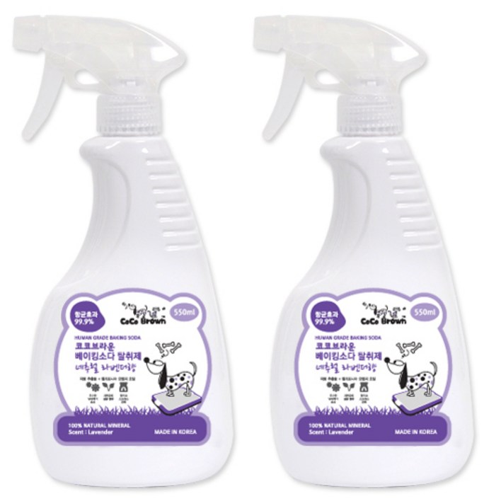 코코브라운 천연향균 베이킹소다 애견탈취제 네추럴 라벤더향, 550ml, 2개