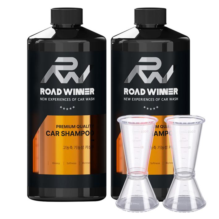 로드위너 대용량 고농축 카샴푸 1000ml 2p + 계량컵 2p 세트