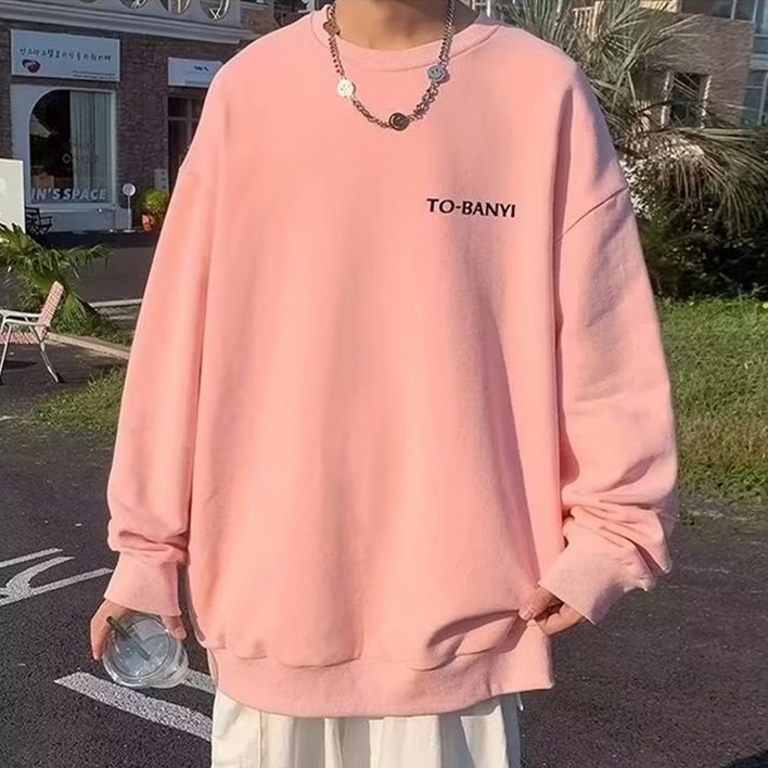 엘쏘 레터링 루즈핏 라운드 맨투맨 티셔츠