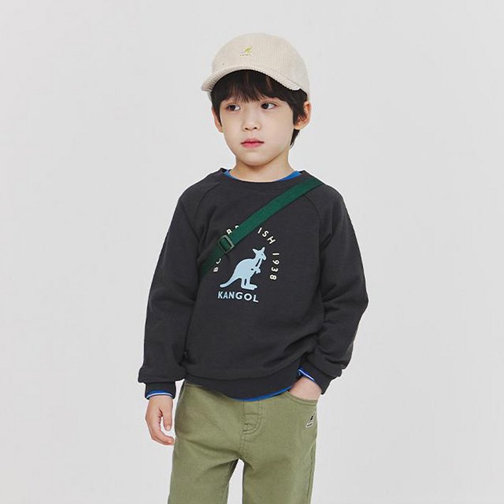 캉골키즈 유아용 아치 레터링 빅 로고 스웨트셔츠 OC 0009