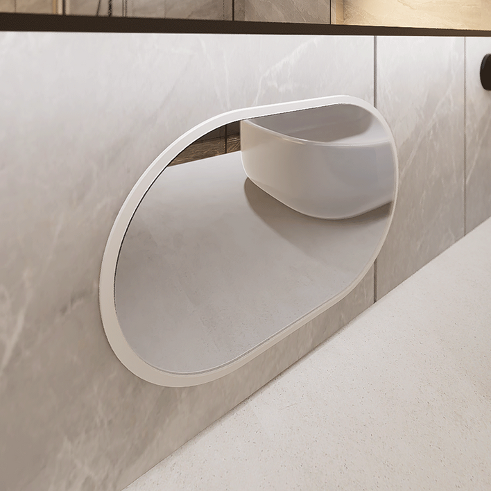 마드 심플 아크릴거울 긴원형 M, 화이트