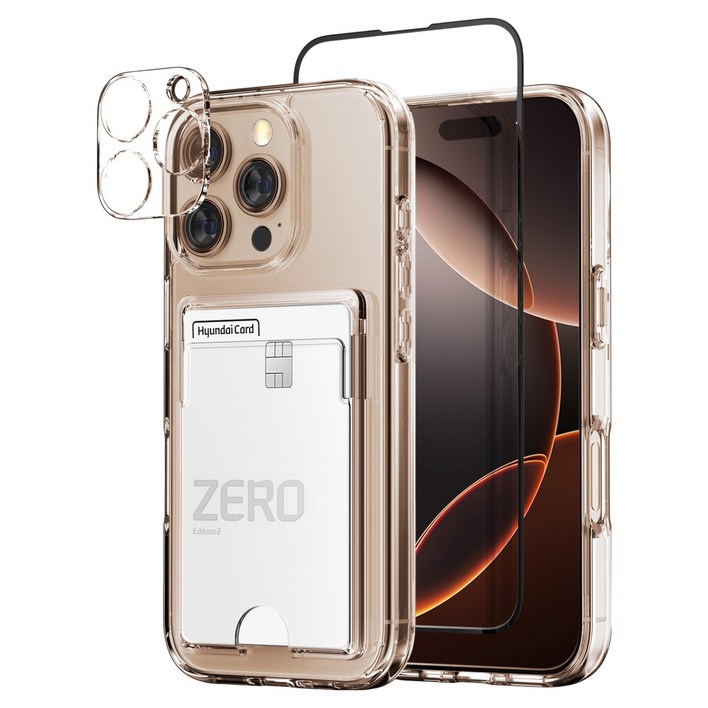 케이맥스 아이폰14 프로 프로맥스 플러스 카드 포켓 클리어핏 케이스 풀세트카드수납케이스전면강화유리카메라필름