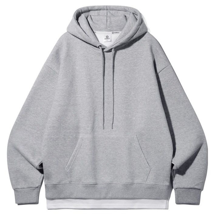 앨빈클로 남녀공용 더블코튼 레이어드 오버핏 후드티 AVH885