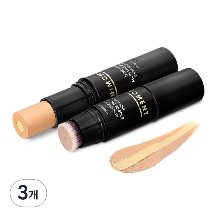 엔모먼트 남성용 올인원 비비스틱 SPF45 PA, 미디엄 베이지, 3개