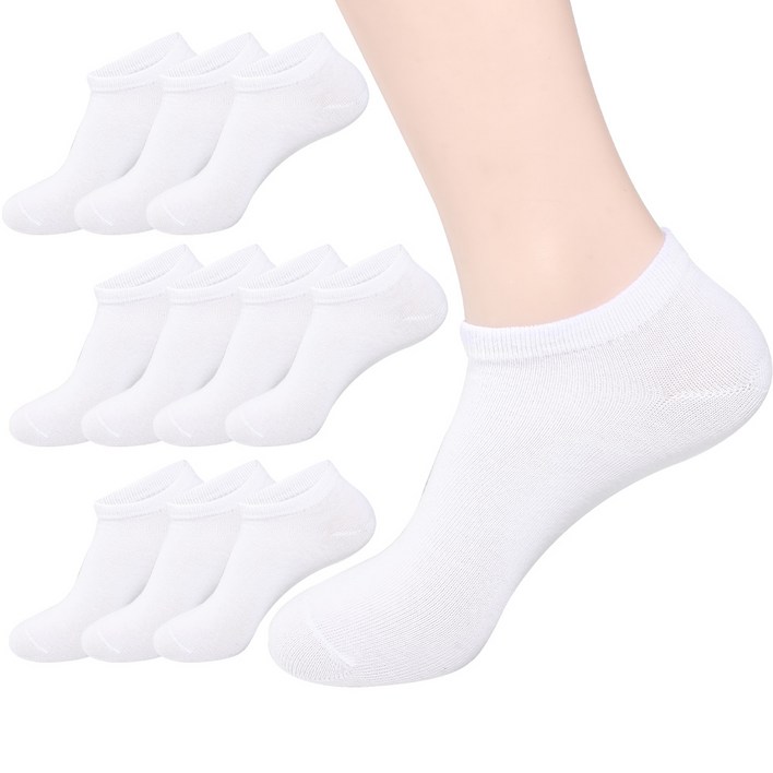 두발로 여성용 프리미엄 스니커즈 발목 양말 10켤레