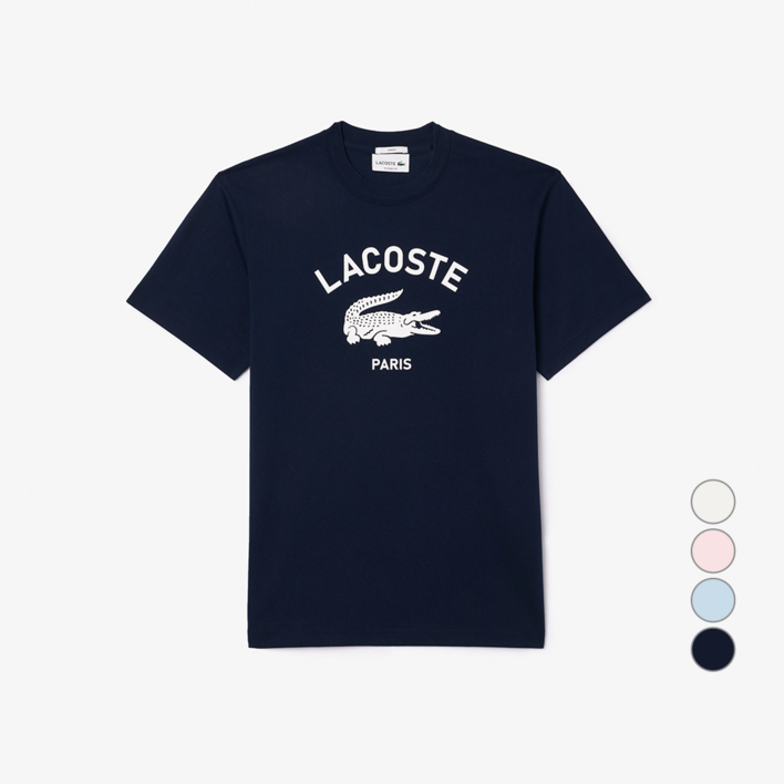 라코스테 남성용 통기성 소프트브랜딩 빅로고 면 티셔츠 TH273355G