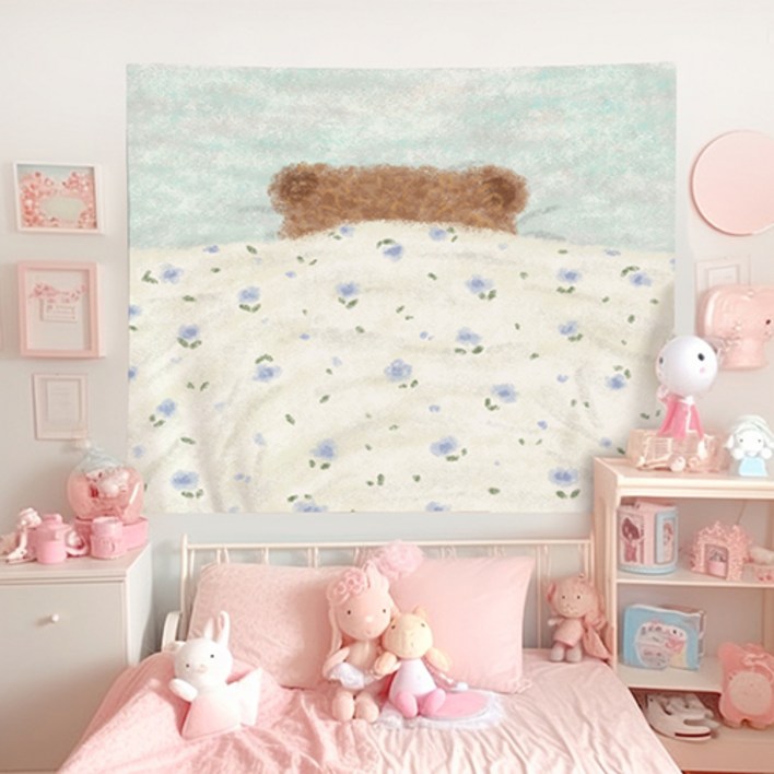 홈플로우 몽글몽글 감성 동물 홈인테리어 태피스트리