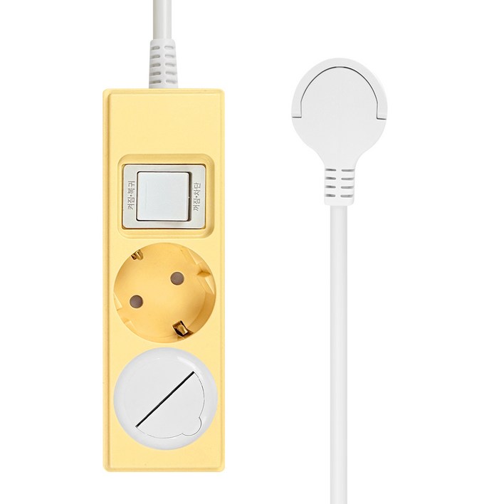 원스탑 제로갭 슬림 납작 멀티탭 과부하차단 절전스위치 고용량 2구 16A  안전커버 세트