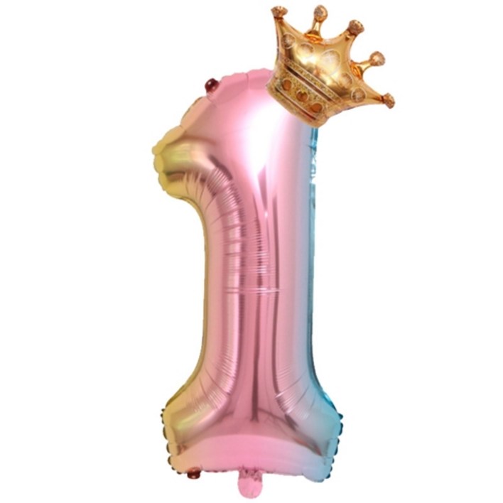 대형 왕관 숫자 풍선 1