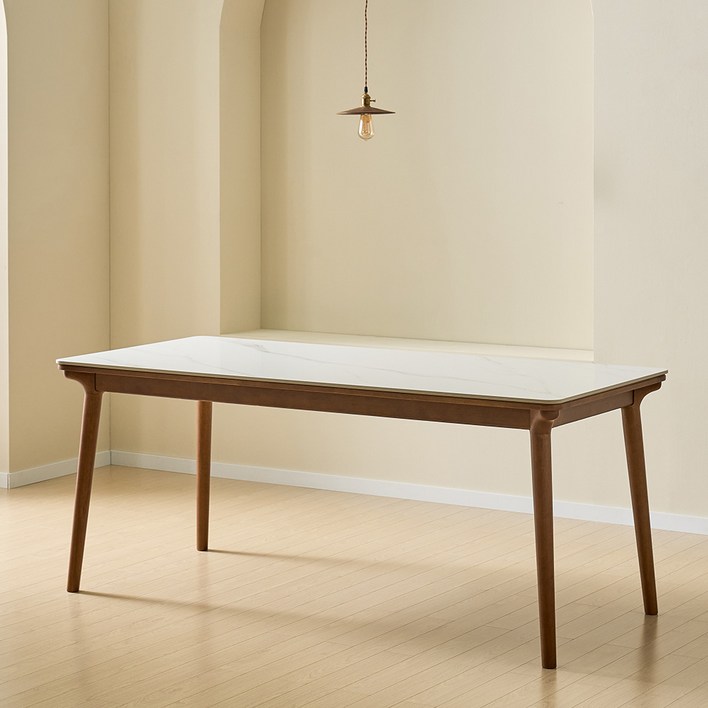 루시드퍼니처 라미 포세린 세라믹 원목 식탁테이블 1800 방문설치, 무광 비앙코 화이트, 6인용