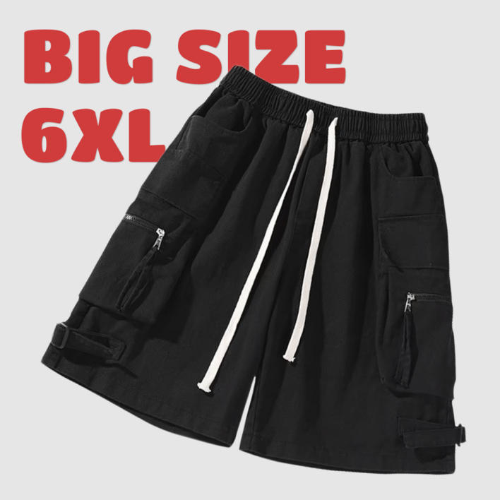 2XL4XL블루제이 딥블랙 코튼 버클 빅사이즈 버뮤다 반바지