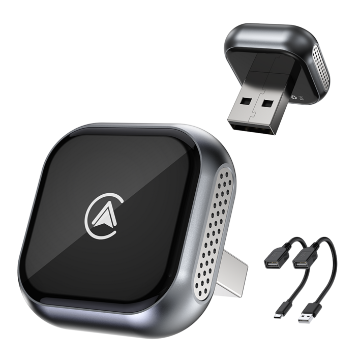 NICESUN 미니 무선 스마트 자동차 어댑터 애플 카플레이 안드로이드 오토 2 in 1 플러그 앤 플레이 M2