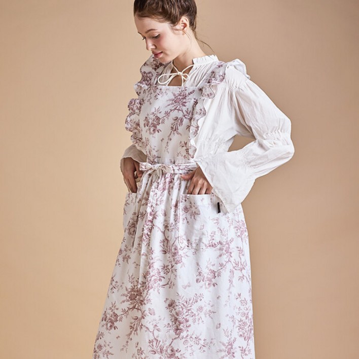 [로라애슐리] 자스민 수예 프릴 앞치마