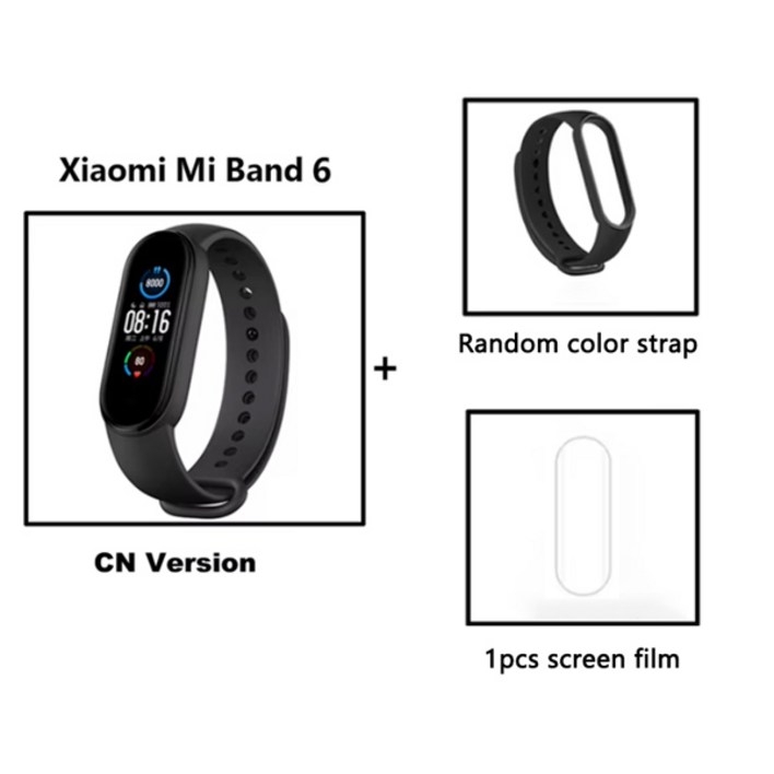 Xiaomi Mi Band 6 CN Edition 스마트 밴드 키트 피트니스 트래커 Bluetooth 스마트 심박수 모니터링 스포츠 밴드