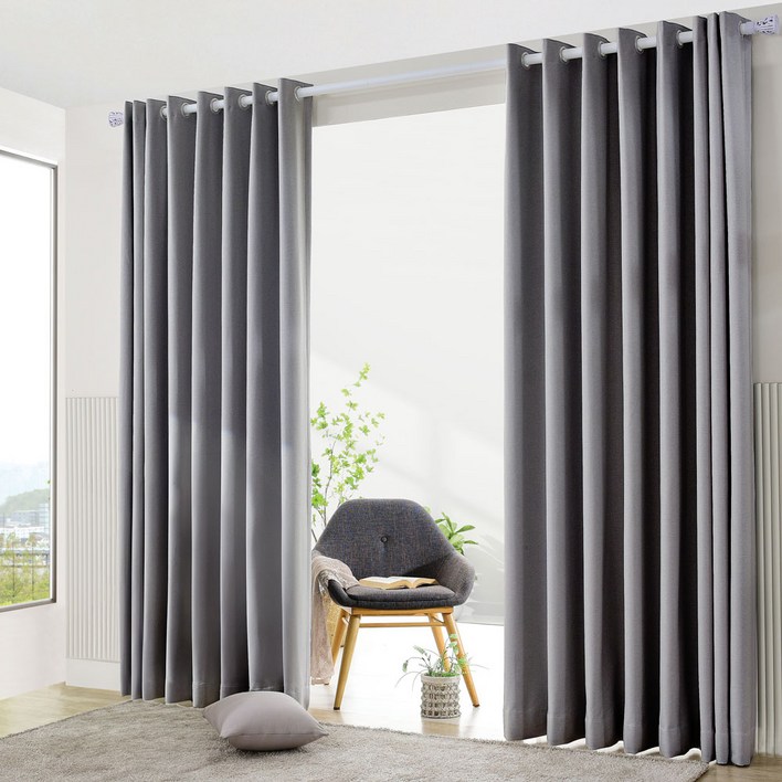 스마일데코 커튼봉에 끼우는 100프로 암막 형상기억 커튼 도톰한 사계절 열차단 방한방풍 거실 안방