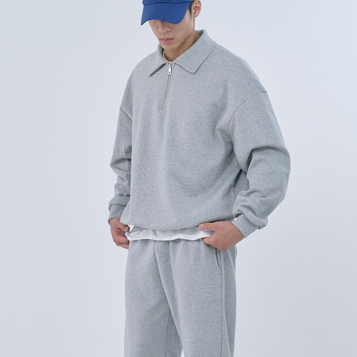 카라맨투맨 오버핏카라맨투맨 반집업맨투맨 카라맨투맨티셔츠 카라집업