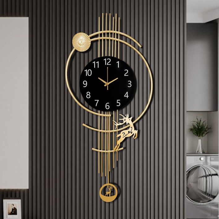 침실 부엌 침실 집 장식을 위한 조용한 고급스러운 현대 간단한 예쁜 실내 장식적인 벽시계, Golden