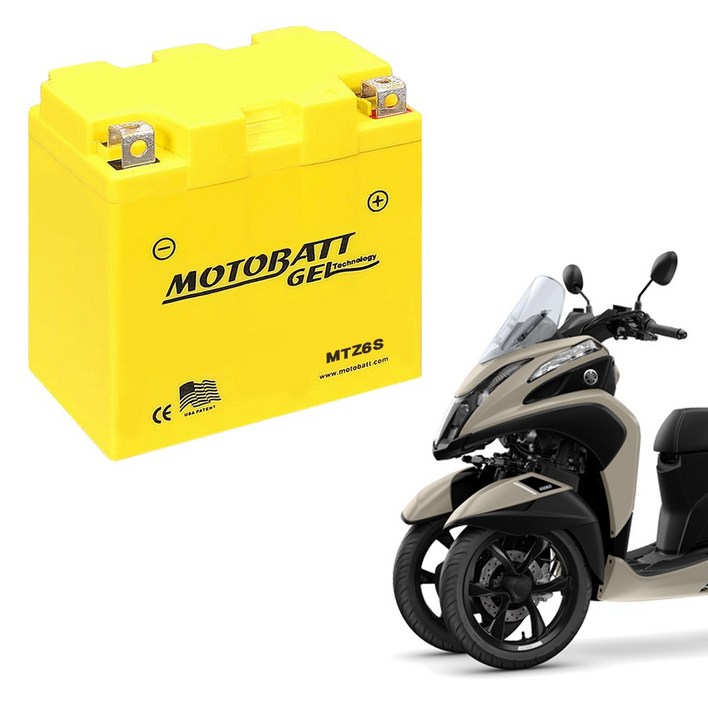 모토뱃젤 오토바이배터리 MTZ6S 12V 6AH YTZ7S 밧데리, 1개