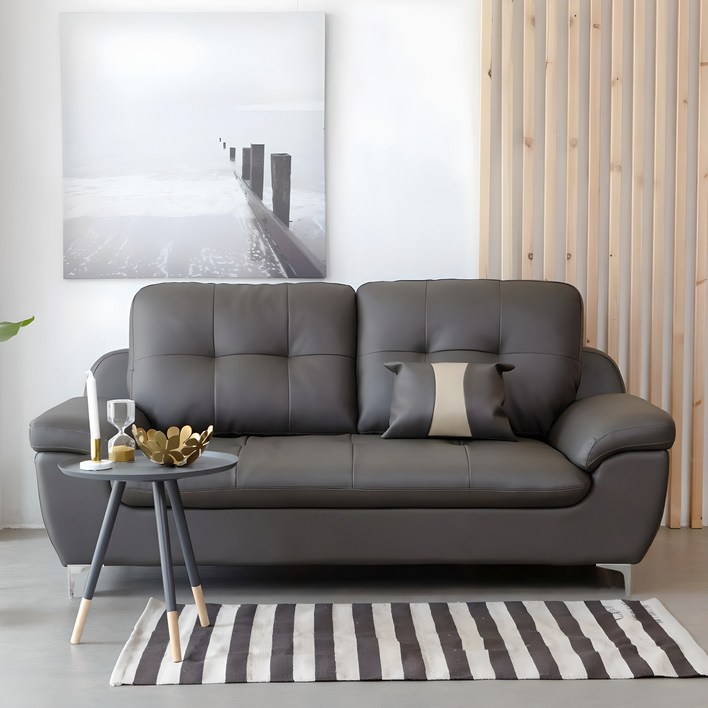 베스트리빙 뭉크 3인 4인 소파/가죽소파/아쿠아텍스 패브릭 소파(스틸다리) 2color, 다크그레이