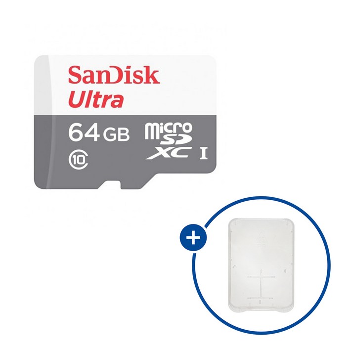 샌디스크 마이크로SD카드 울트라 SDSQUNR64GB SD카드 케이스, 1개, 64GB