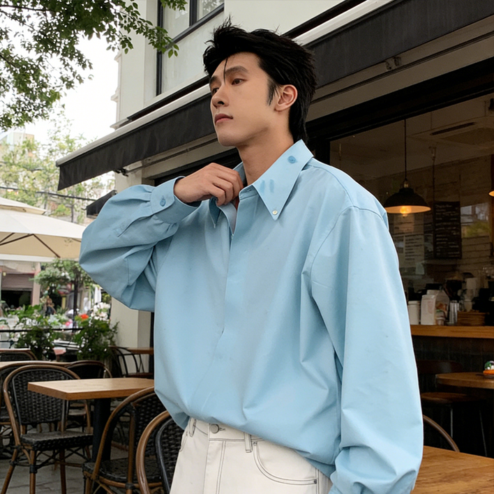 스타일닥터 남자 링클프리 긴팔셔츠 캐주얼 베이직 와이셔츠