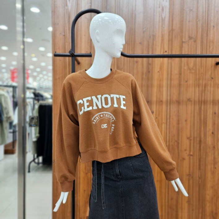 지컷 지컷 스트링 헴 래글런 맨투맨 카멜 7213340303_DJ